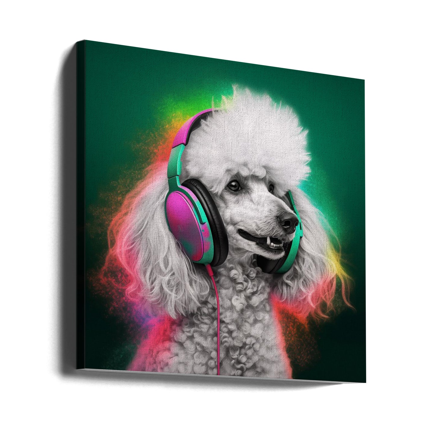 Arte de perro caniche de fiesta  ·  cuadro de decoración