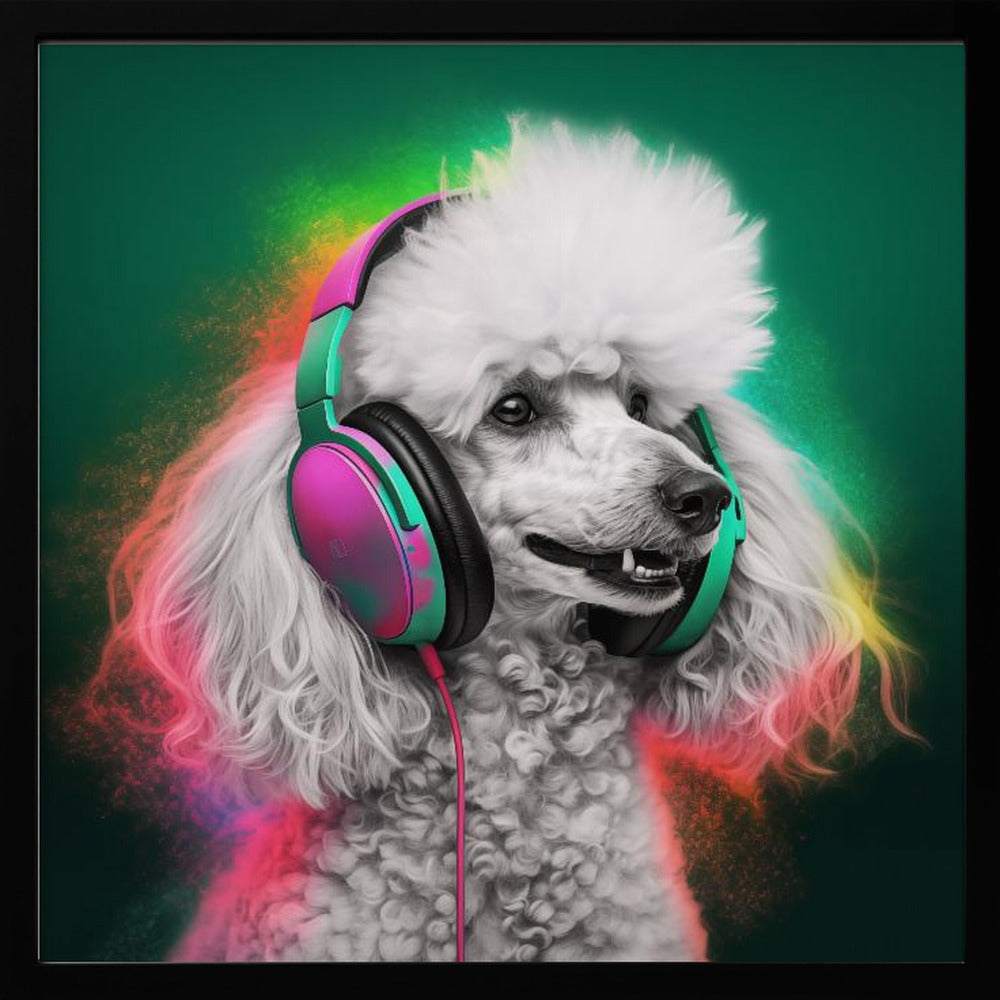 Arte de perro caniche de fiesta  ·  cuadro de decoración