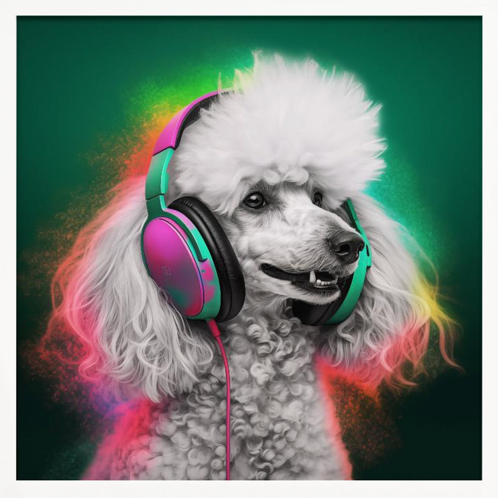 Arte de perro caniche de fiesta  ·  cuadro de decoración