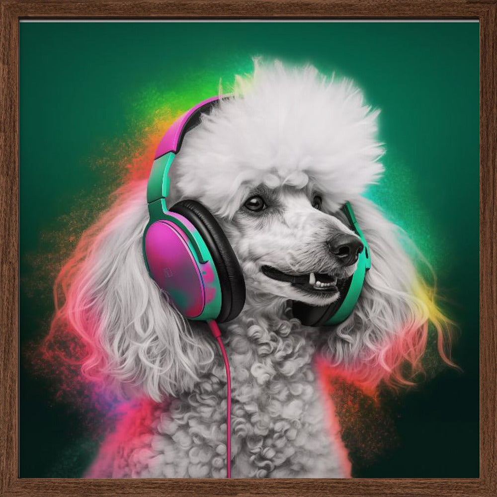 Arte de perro caniche de fiesta  ·  cuadro de decoración