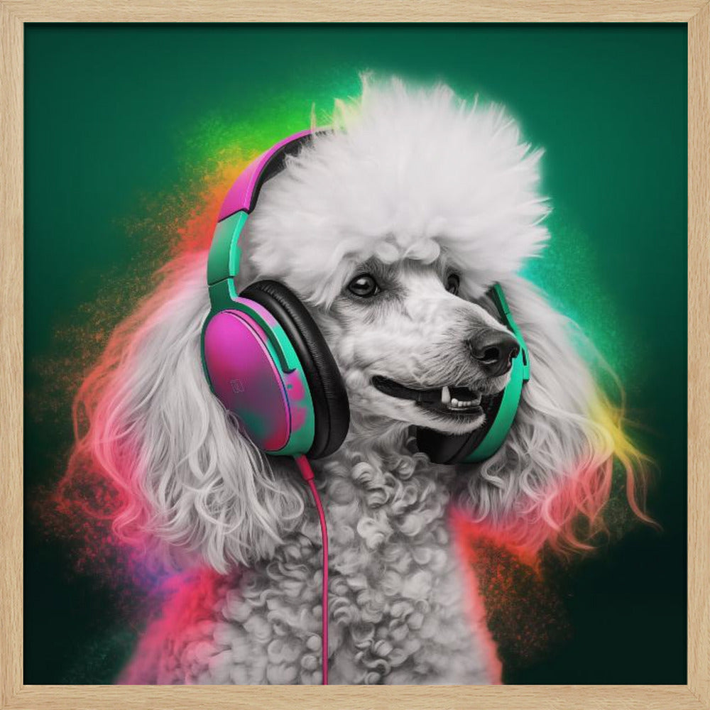 Arte de perro caniche de fiesta  ·  cuadro de decoración