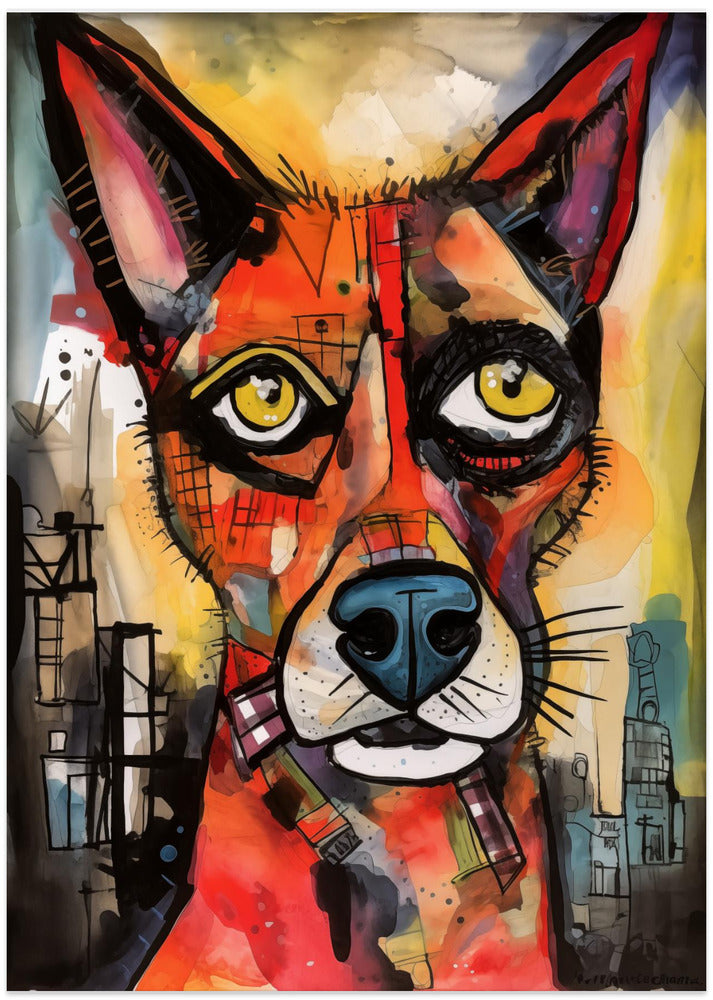 El perro de color  ·  cuadro de decoración