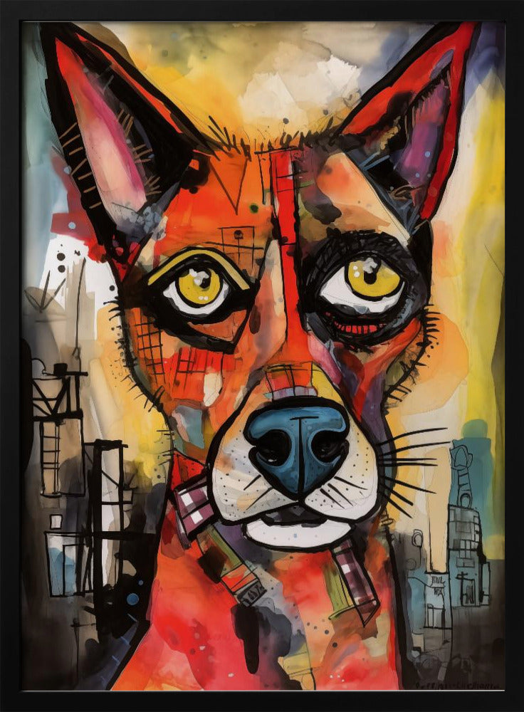 El perro de color  ·  cuadro de decoración
