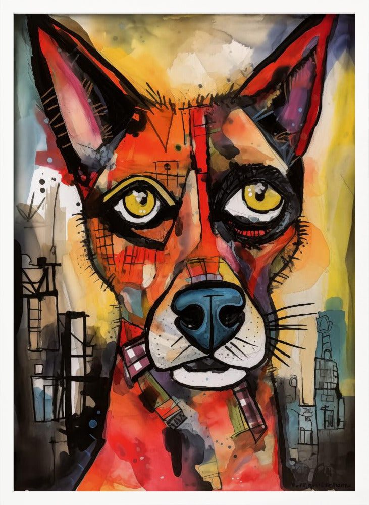 El perro de color  ·  cuadro de decoración