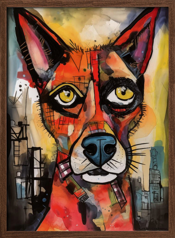 El perro de color  ·  cuadro de decoración