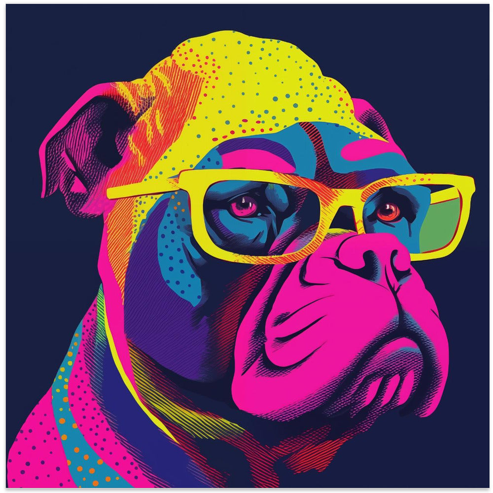 Bulldog de neón  ·  cuadro de decoración