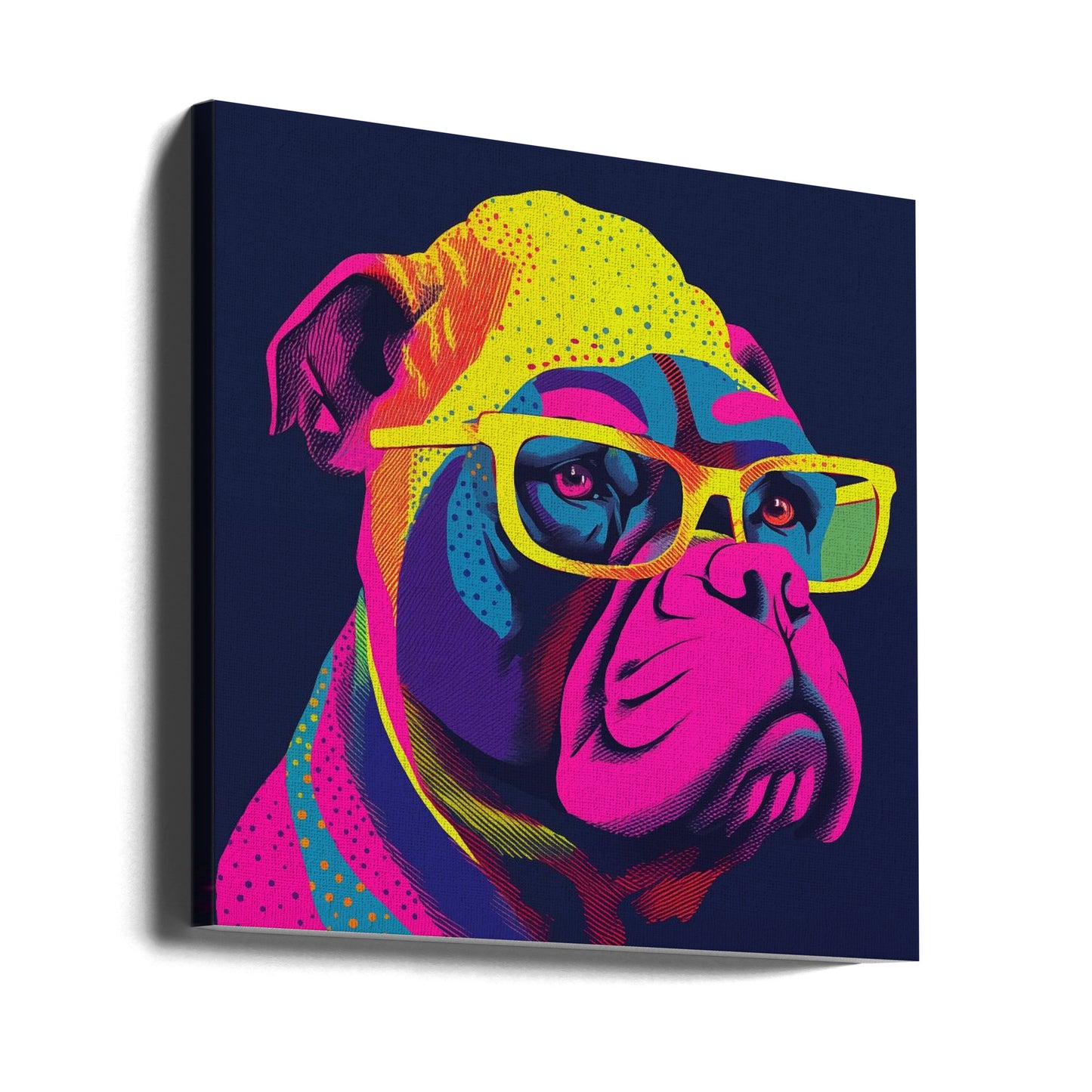 Bulldog de neón  ·  cuadro de decoración