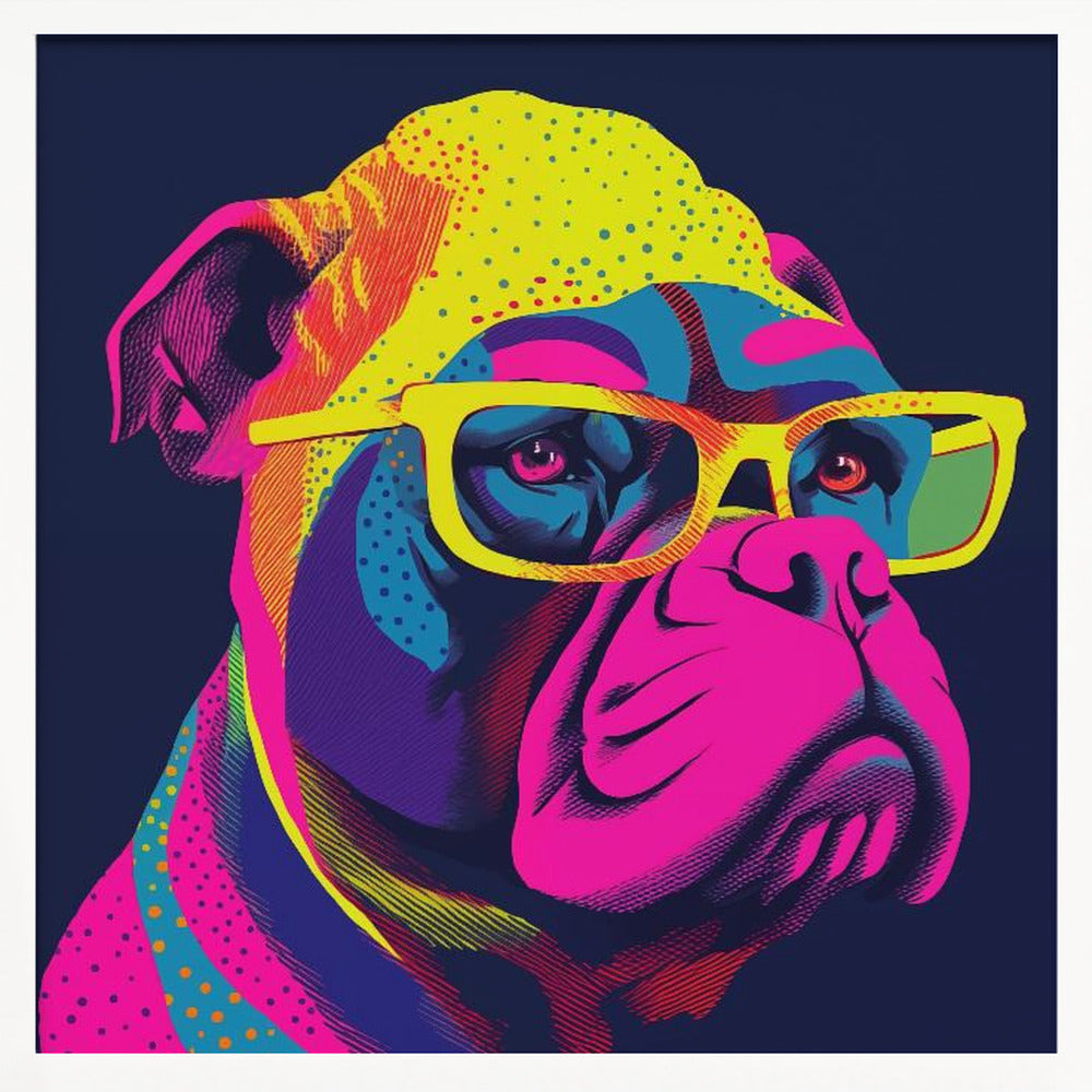 Bulldog de neón  ·  cuadro de decoración