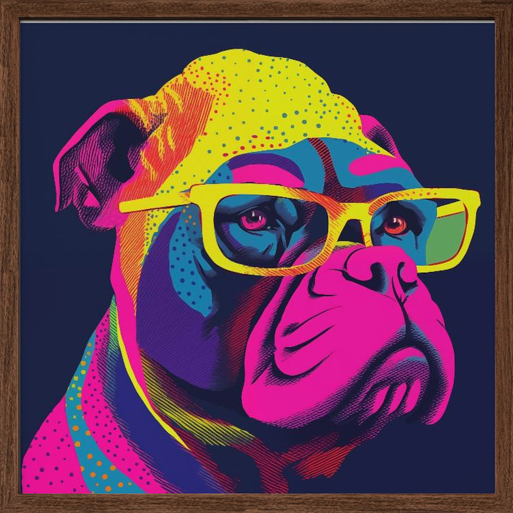 Bulldog de neón  ·  cuadro de decoración