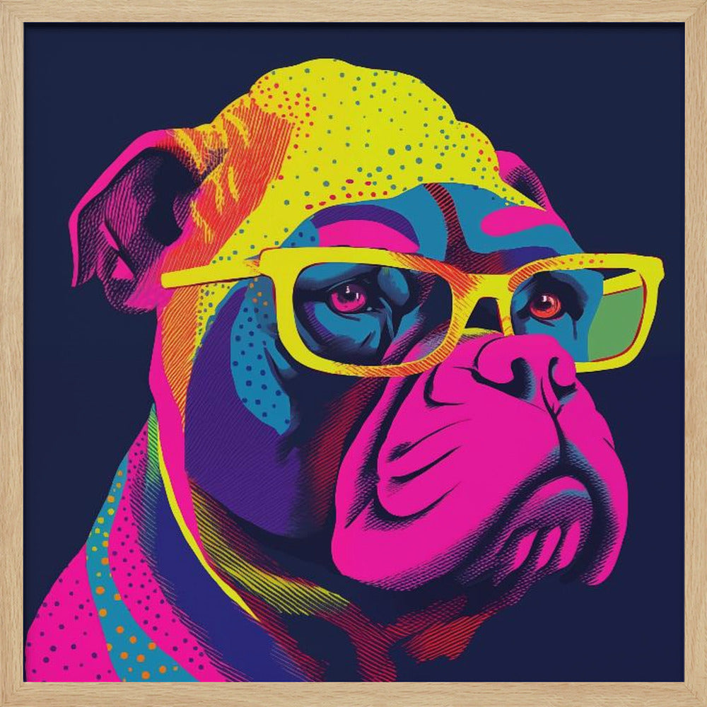 Bulldog de neón  ·  cuadro de decoración