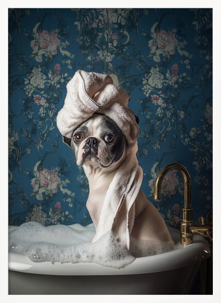 Baño de burbujas para perros  ·  cuadro de decoración