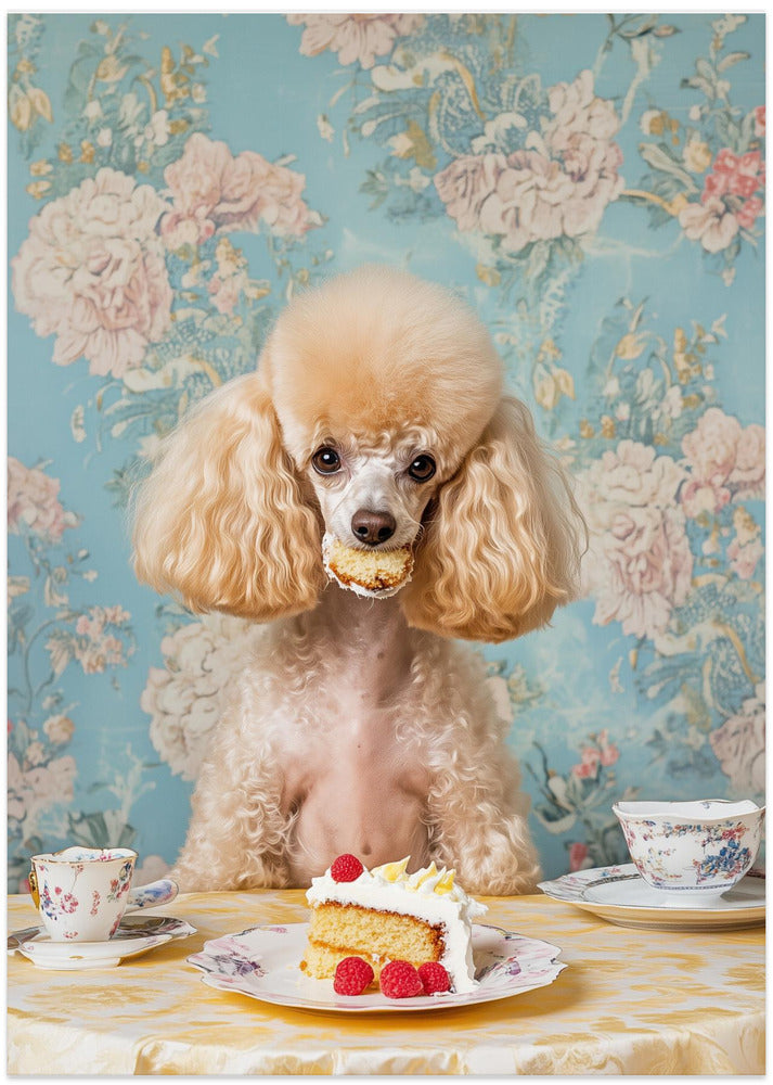 El caniche amante de los pasteles  ·  cuadro de decoración