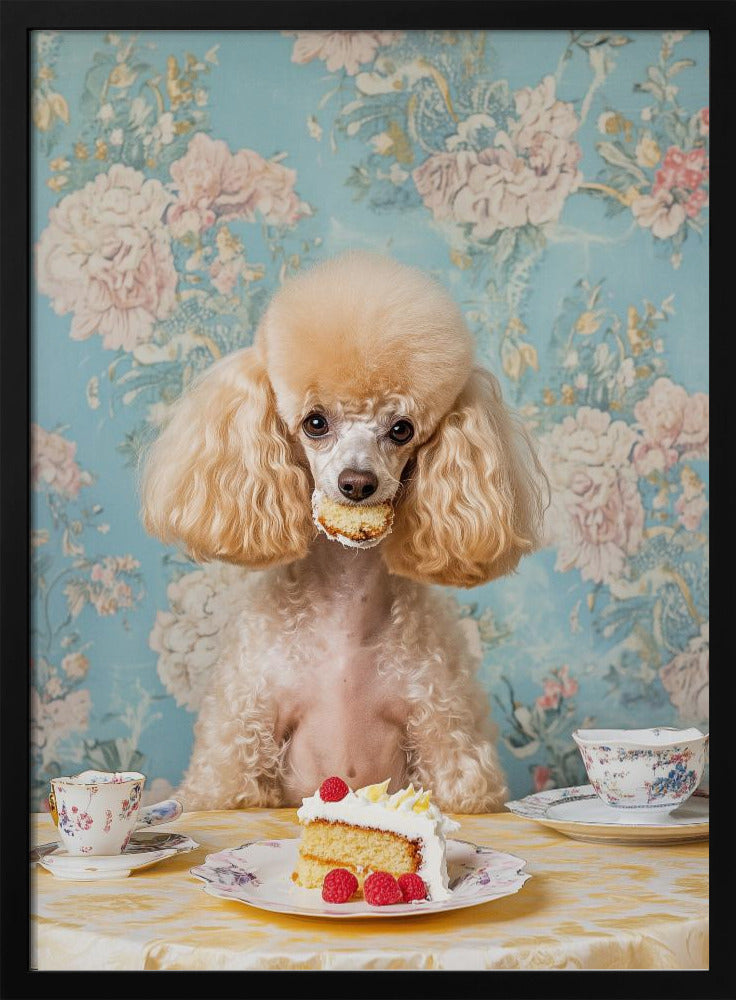 El caniche amante de los pasteles  ·  cuadro de decoración