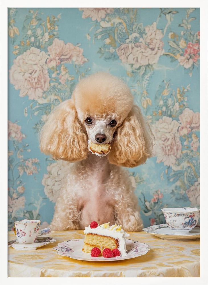 El caniche amante de los pasteles  ·  cuadro de decoración