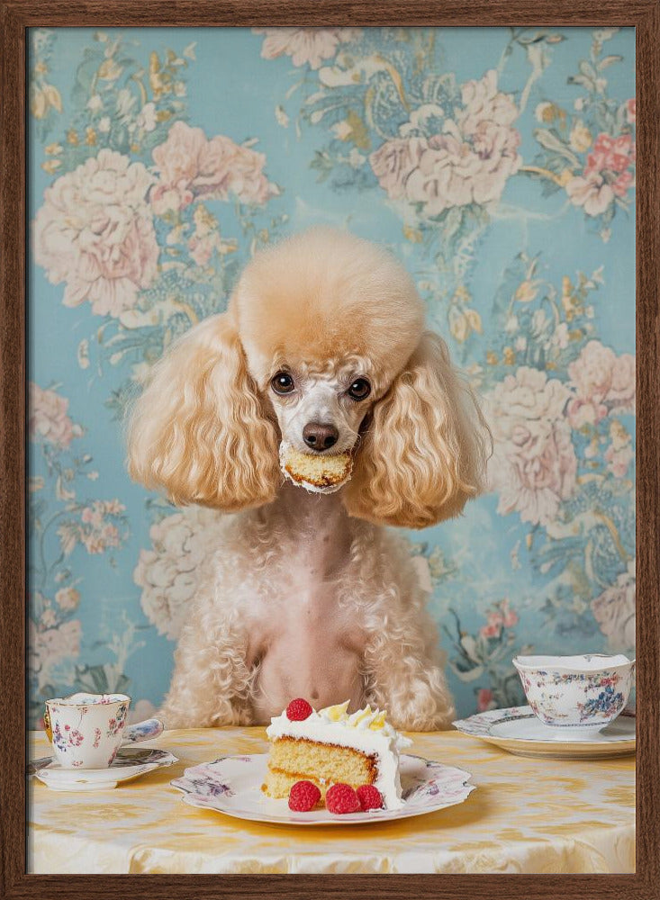 El caniche amante de los pasteles  ·  cuadro de decoración