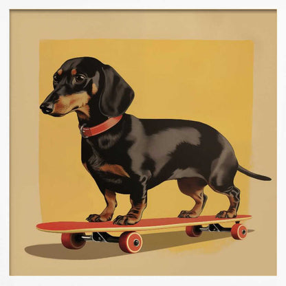 Dachshund patinador  ·  cuadro de decoración