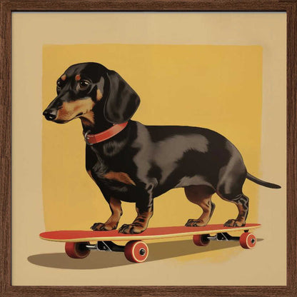 Dachshund patinador  ·  cuadro de decoración
