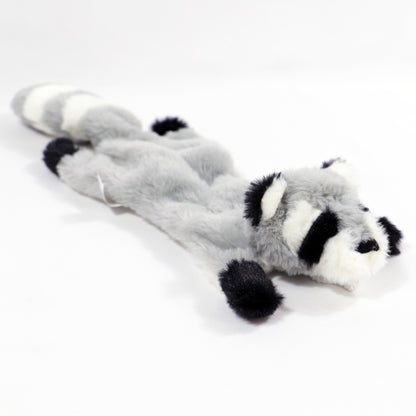 Mapache sin relleno · juguete de perro esponjoso