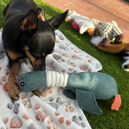 Pato azul · juguete de perro de peluche
