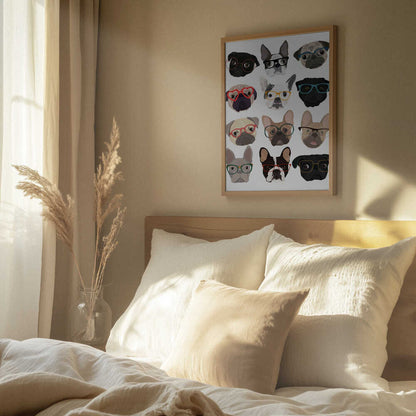 Pugs con gafas  ·  cuadro de decoración