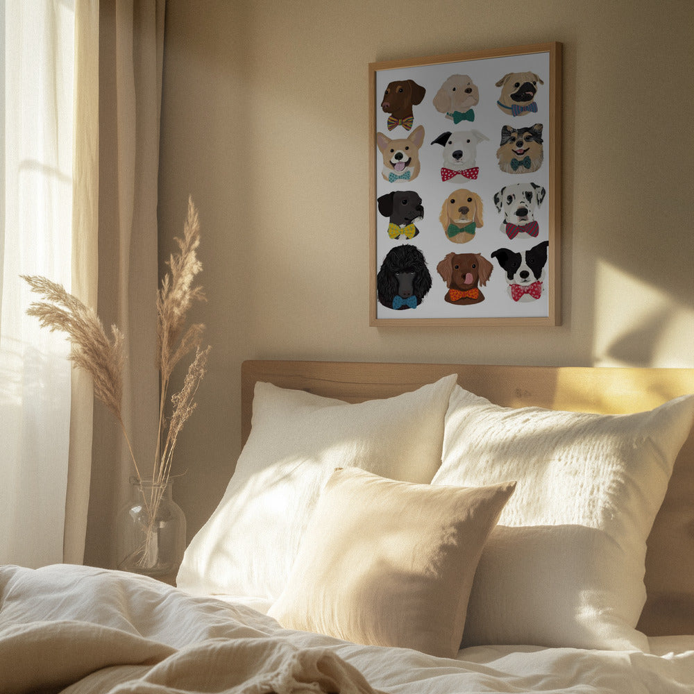 Perros con pajaritas  ·  cuadro de decoración