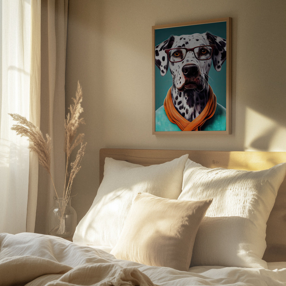 Perro dálmata con bufanda  ·  cuadro de decoración