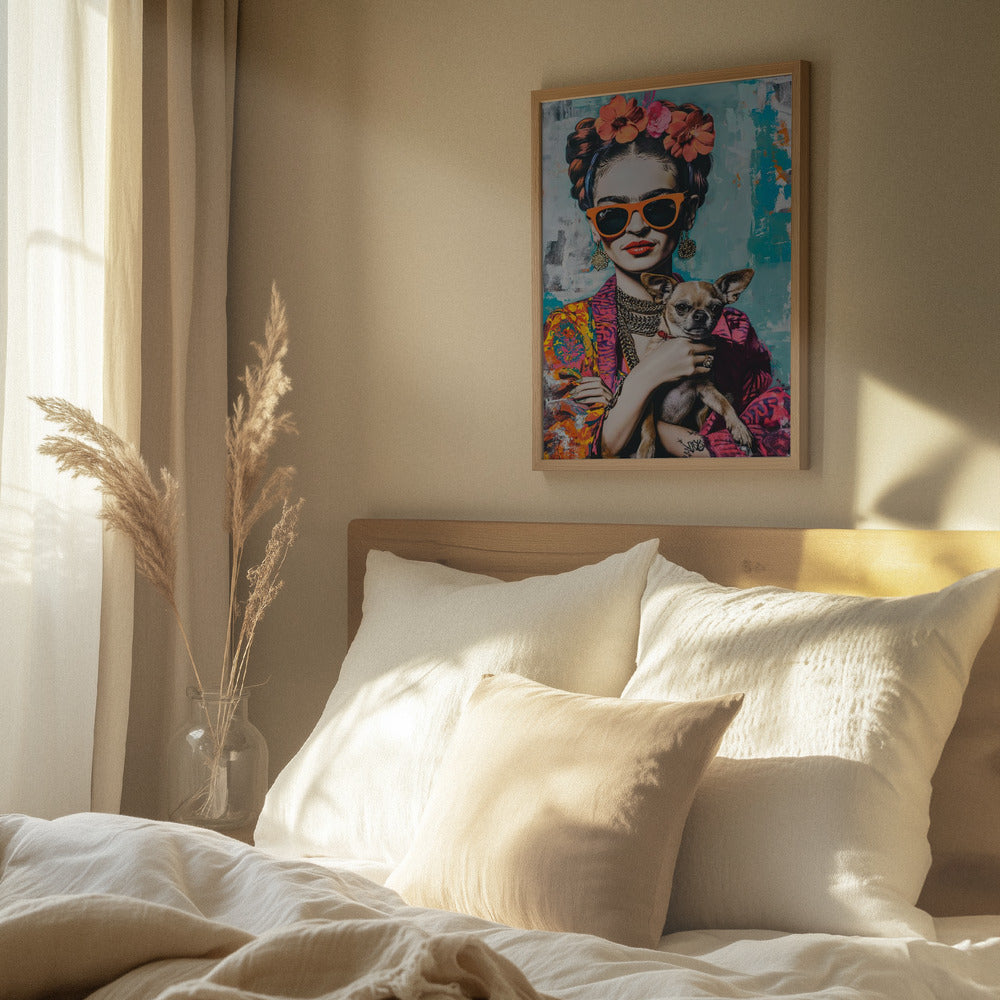 Frida Chihuahua  ·  cuadro de decoración