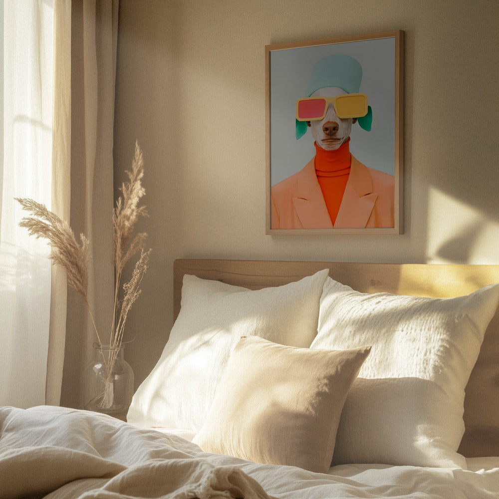 Retrato surrealista de perro humano 2  ·  cuadro de decoración