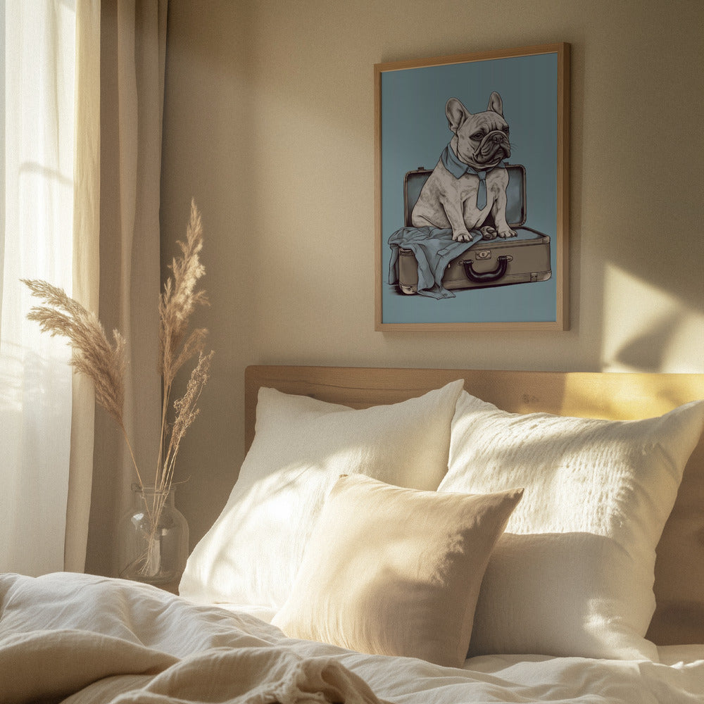 El perro francés quiere viajar ·  cuadro de decoración