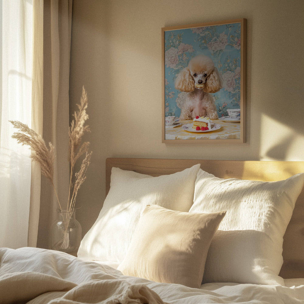 El caniche amante de los pasteles  ·  cuadro de decoración