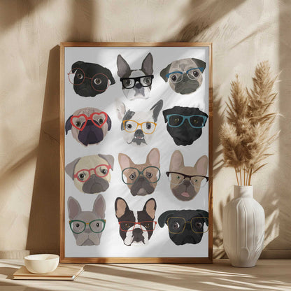 Pugs con gafas  ·  cuadro de decoración