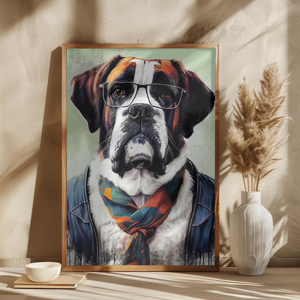 Arte animal de perro hipster  ·  cuadro de decoración