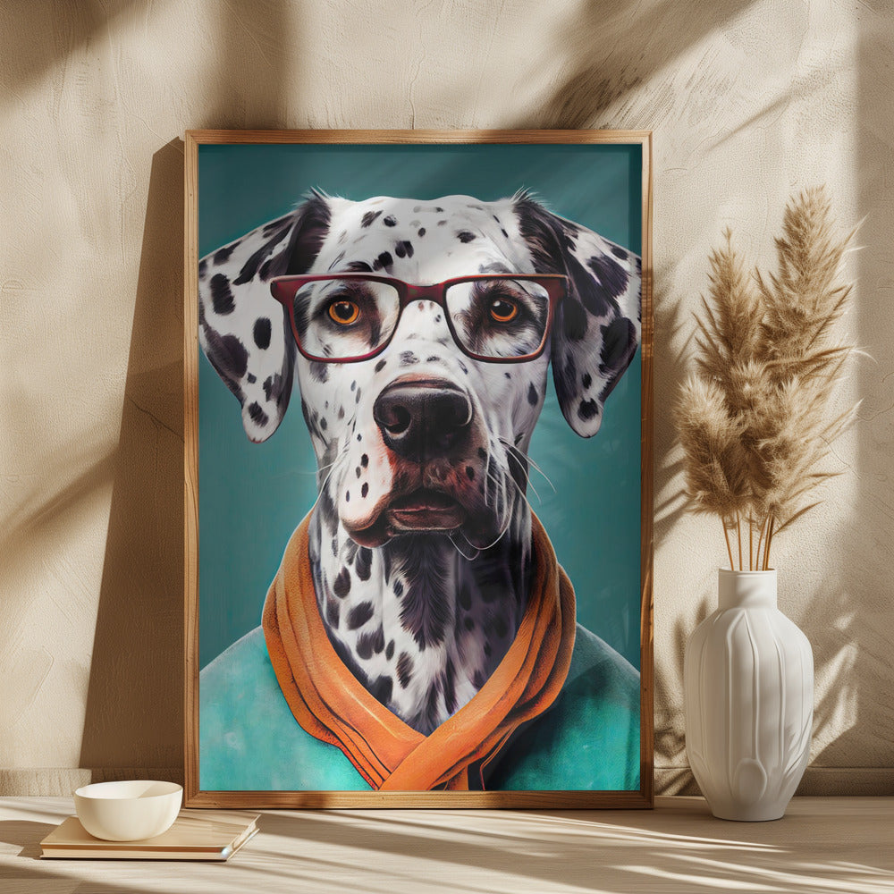 Perro dálmata con bufanda  ·  cuadro de decoración