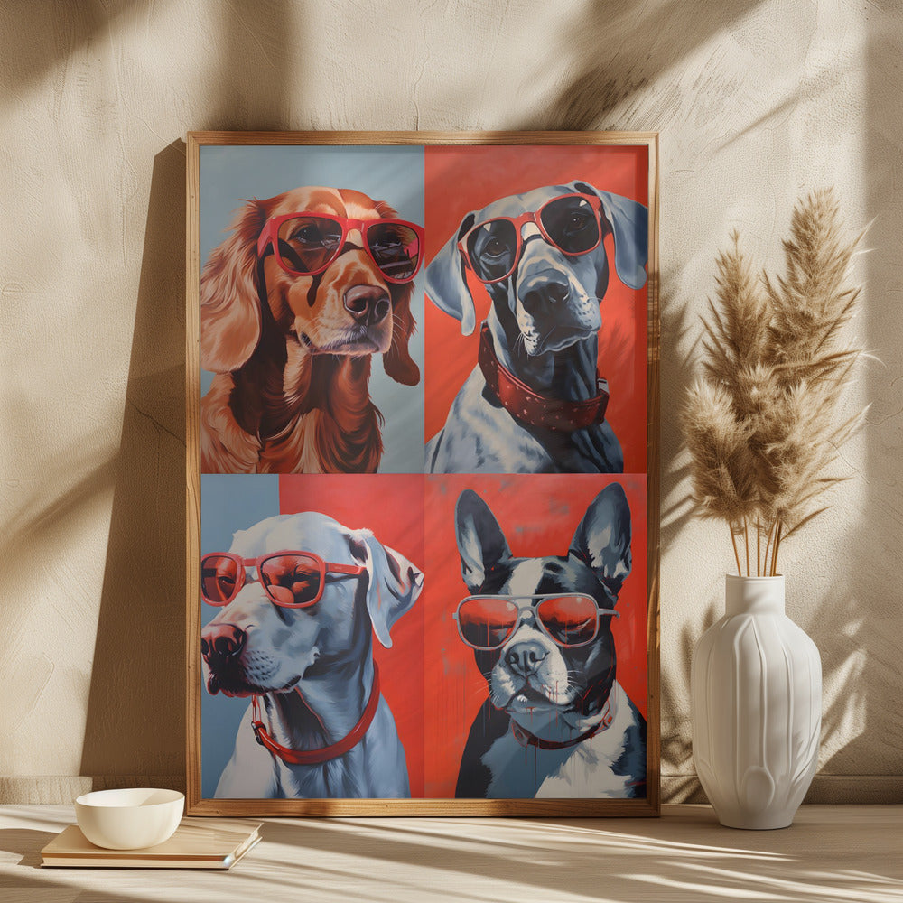 Perros en sombras  ·  cuadro de decoración