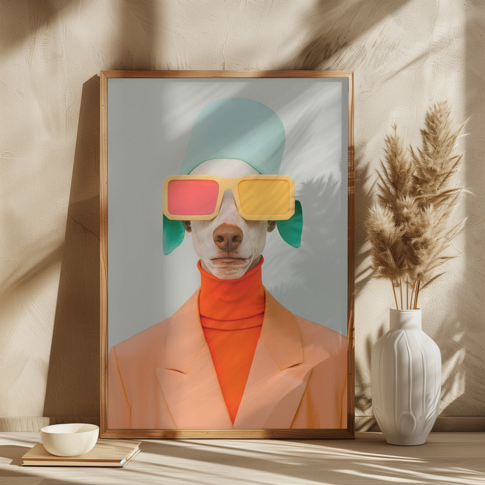 Retrato surrealista de perro humano 2  ·  cuadro de decoración