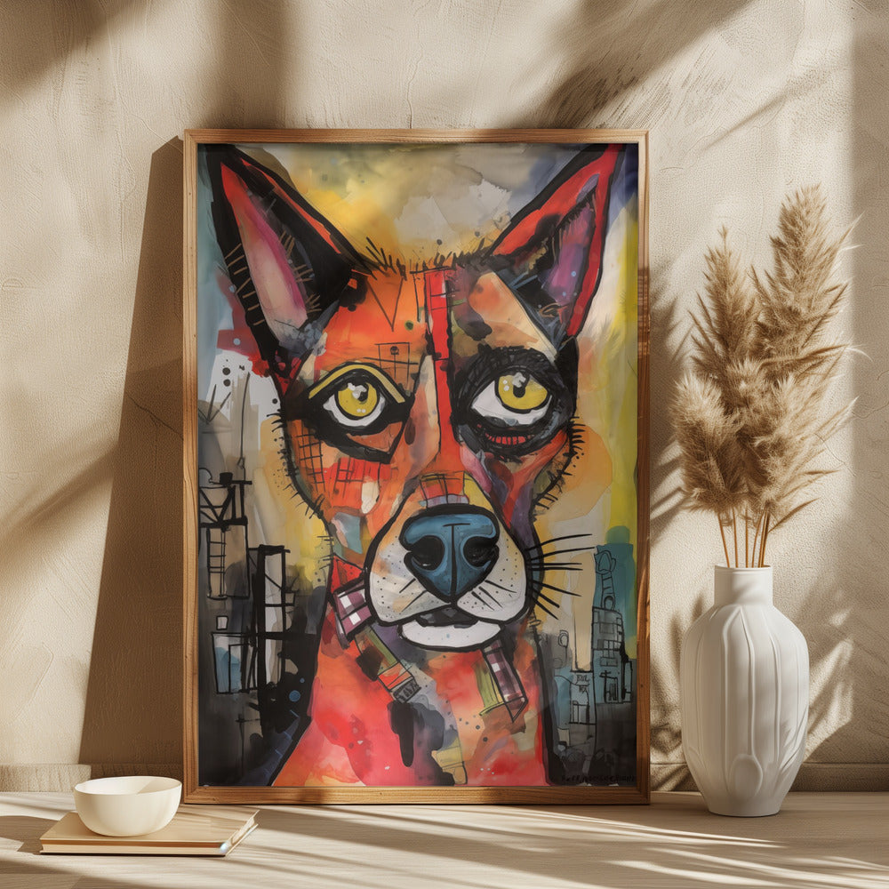 El perro de color  ·  cuadro de decoración