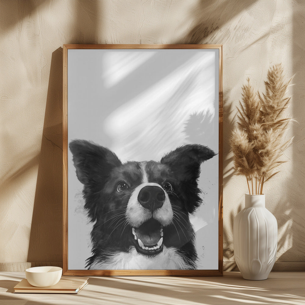 Mirada alegre de un perro  ·  cuadro de decoración