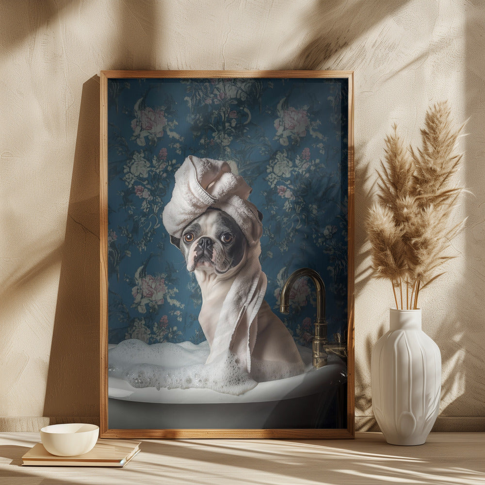 Baño de burbujas para perros  ·  cuadro de decoración