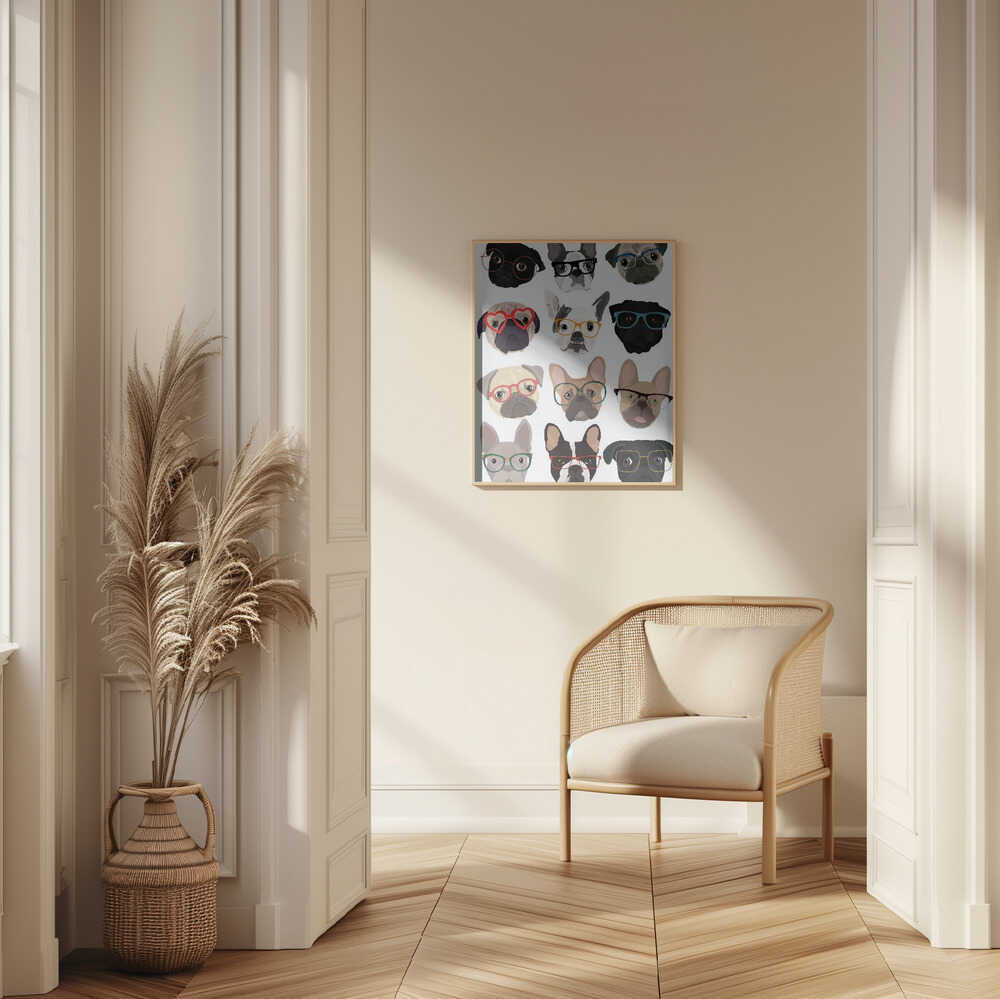 Pugs con gafas  ·  cuadro de decoración