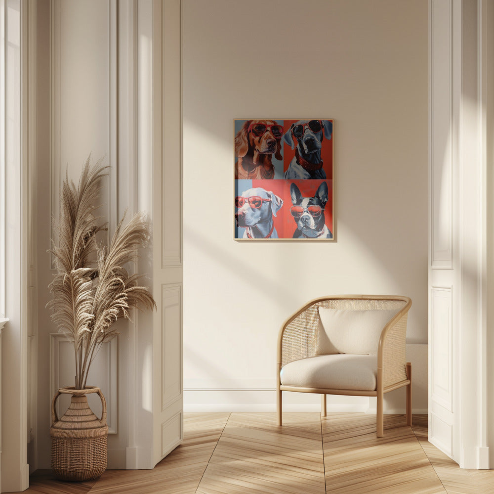 Perros en sombras  ·  cuadro de decoración