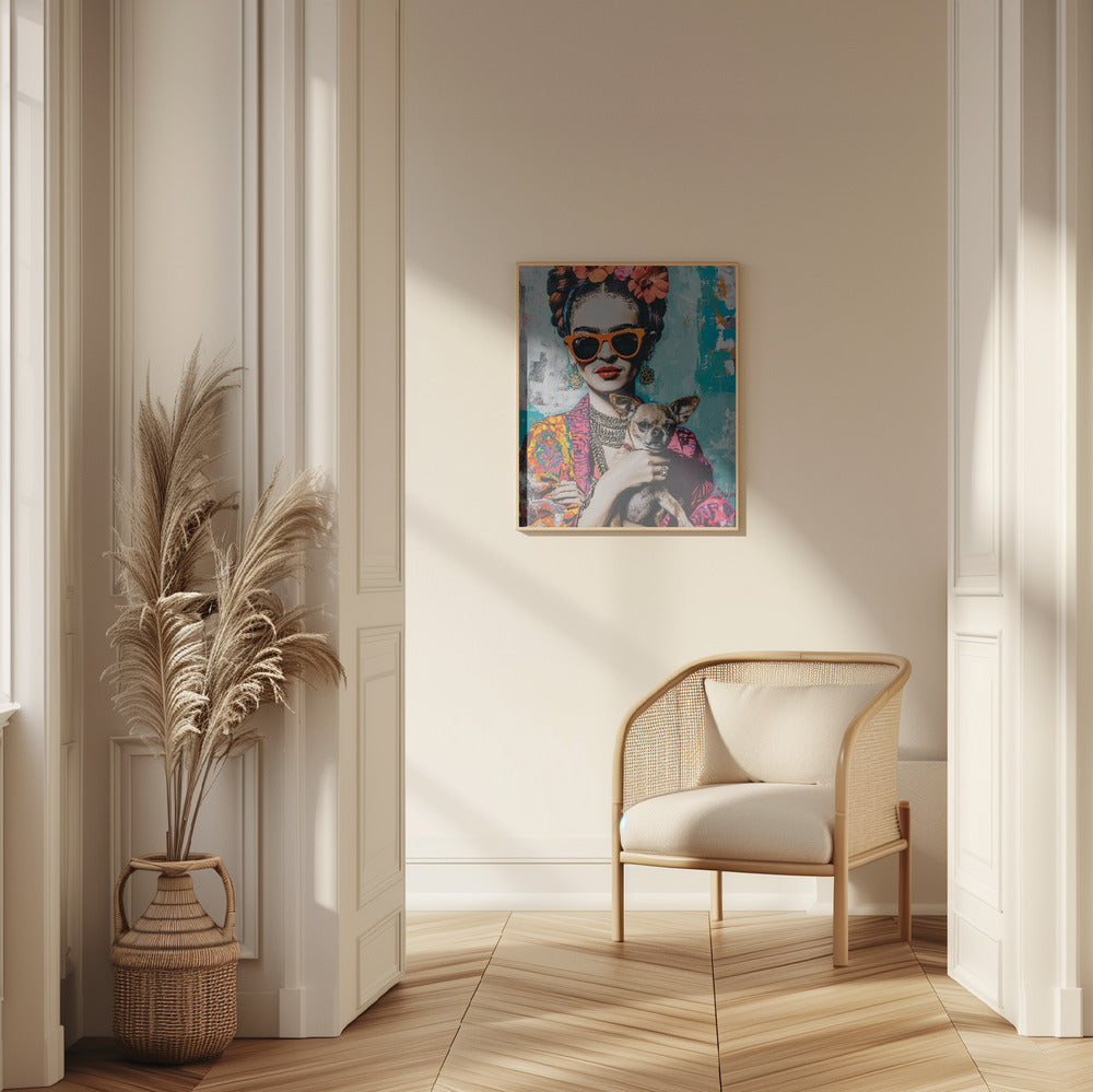 Frida Chihuahua  ·  cuadro de decoración