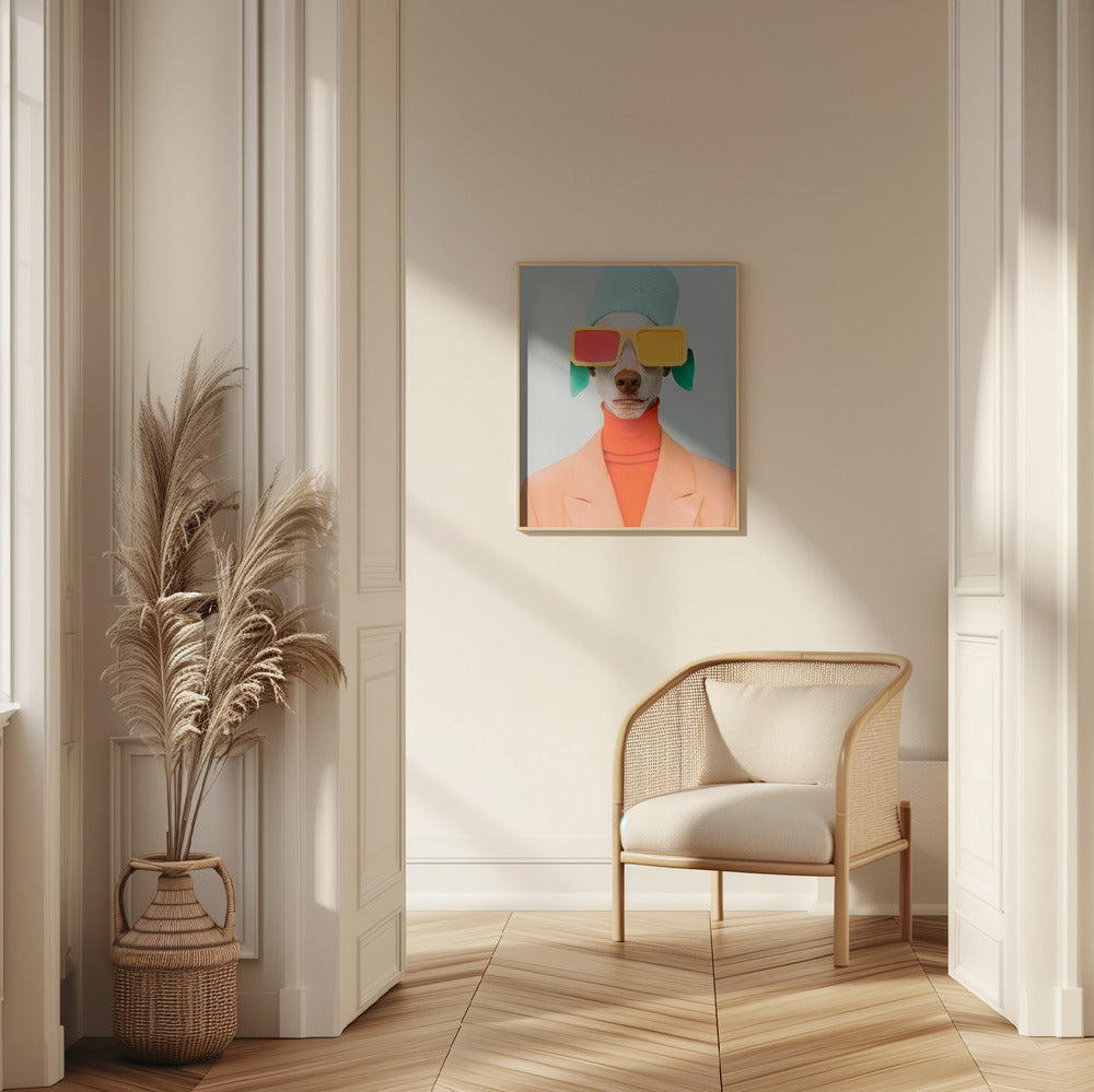 Retrato surrealista de perro humano 2  ·  cuadro de decoración