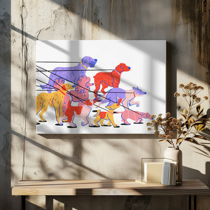Pasear perros  ·  cuadro de decoración