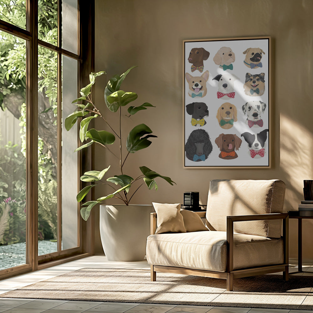 Perros con pajaritas  ·  cuadro de decoración