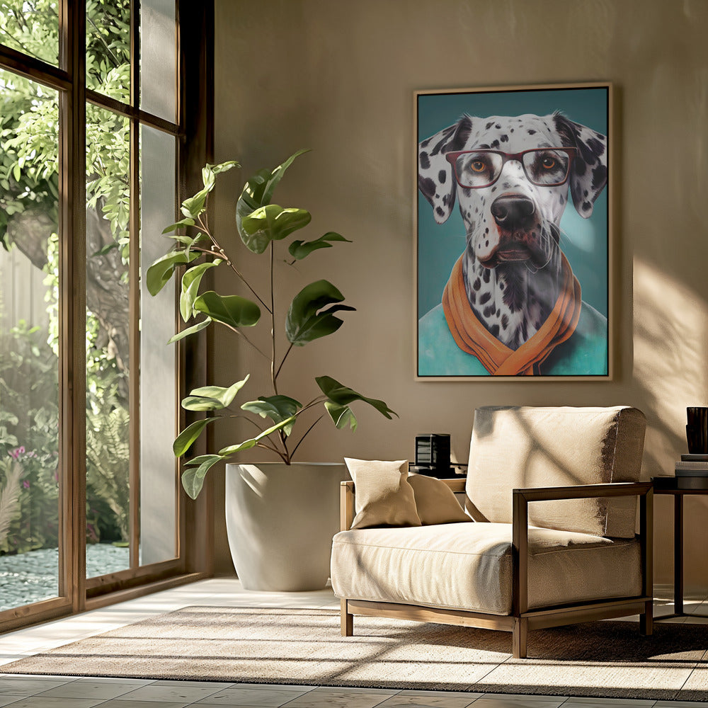 Perro dálmata con bufanda  ·  cuadro de decoración