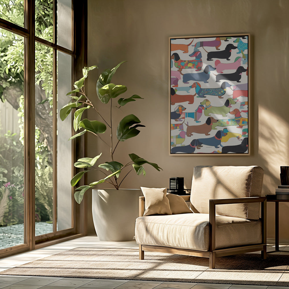 Teckels multicolores  ·  cuadro de decoración