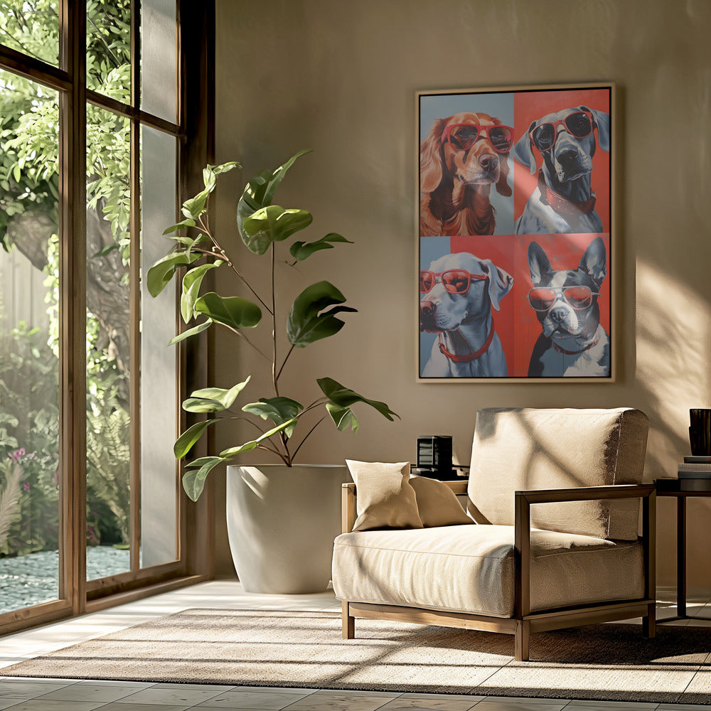 Perros en sombras  ·  cuadro de decoración