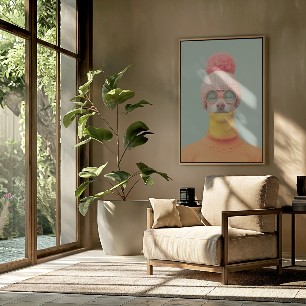 Retrato surrealista de perro humano 1  ·  cuadro de decoración