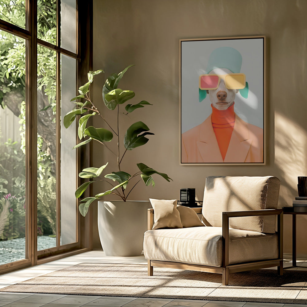 Retrato surrealista de perro humano 2  ·  cuadro de decoración