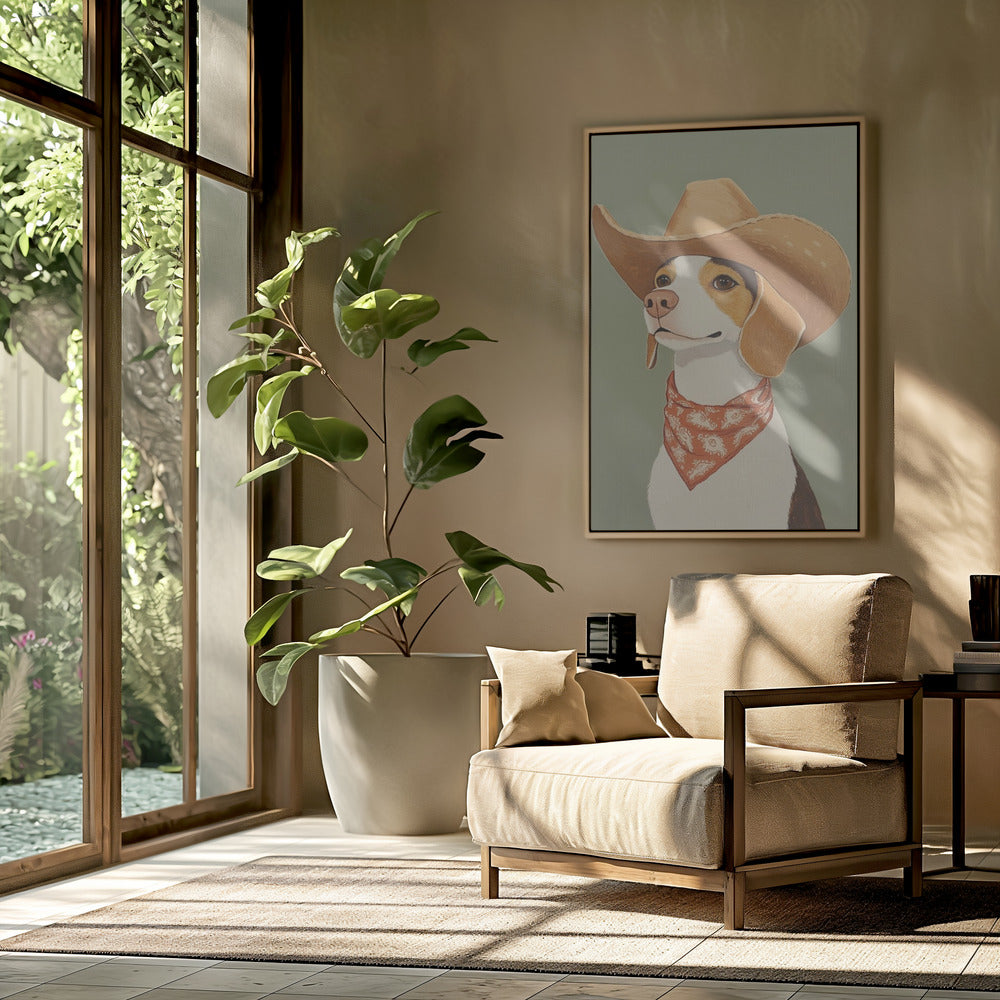Perro Beagle Vaquero  ·  cuadro de decoración